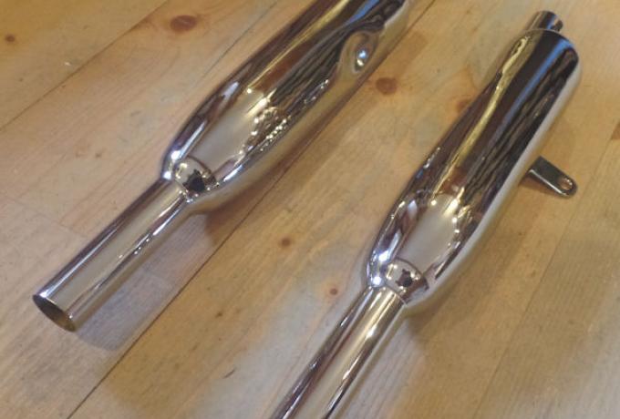 Triumph T90, T100R, T100S, 3TA, T21, 5TA, T100SS, Auspufftöpfe 1 3/8" Paar