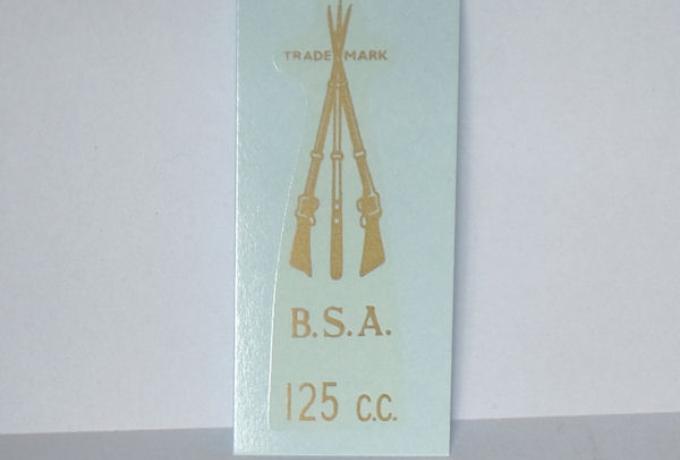 BSA Transfer for Rear Number Plate Bracket 125cc 1946-