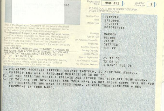 Triumph Speed Twin 500cc 1955