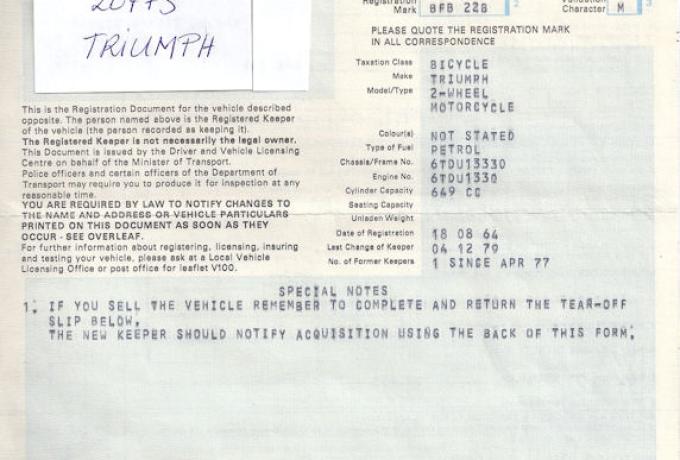 Triumph Thunderbird 649cc and Watsonian Sidecar