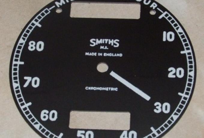 Tachometer Ziffernblatt Smiths 10-80 mpH