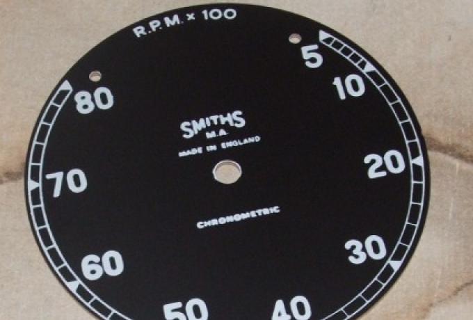Smiths.  Drehzahlmesser Ziffernblatt Plastik.  5-80 RPM