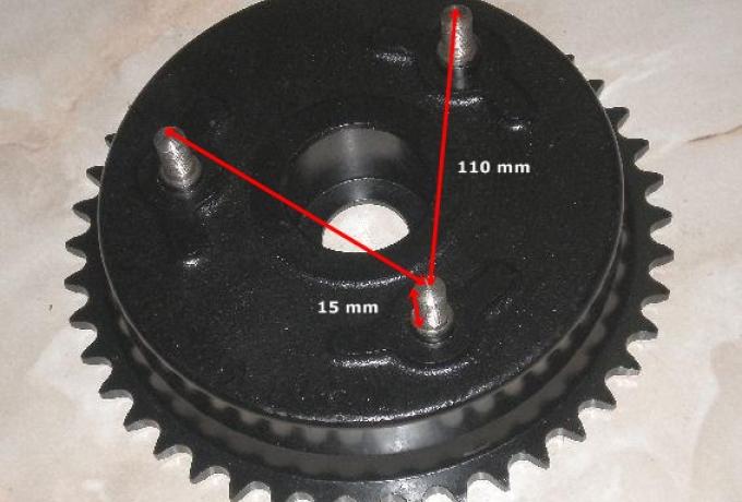 Norton Kettenrad/Bremstrommel hinten Dominator.ES2.Mod. 50 43Z