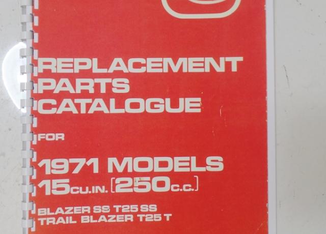 Triumph Blazer, Trail Blazer 250cc Parts Book 1971