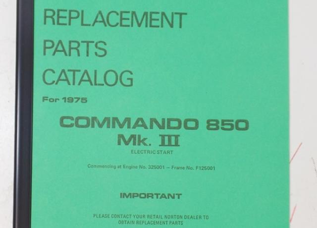 Norton Commando 850 Mk.3 Parts Book 1975