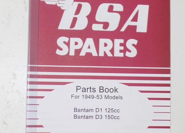 BSA Bantam D1, D3 Spares Book 1949-53