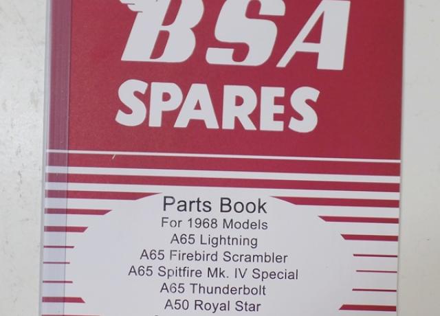 BSA A65 A50 Parts Book 1968