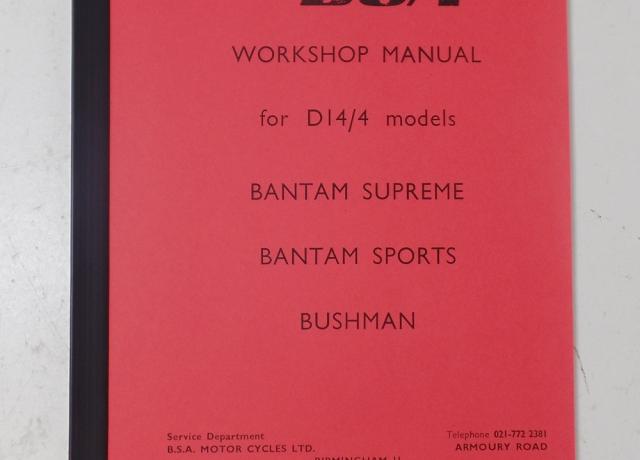 BSA D14 Workshop Manual Book