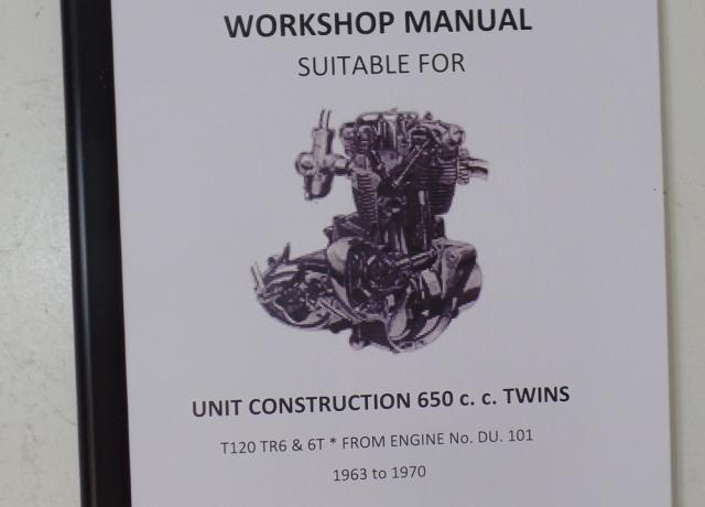 Triumph T120 TR6  6T 650cc 1971 Workshop Manual Book