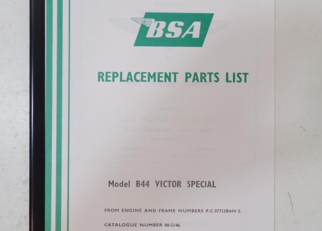 BSA B44 Victor Special 1969 Spare Parts Book