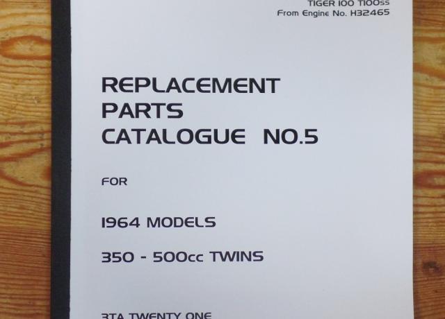 Triumph 3TA / 5TA / T90 / T100SS 1964 Parts Book