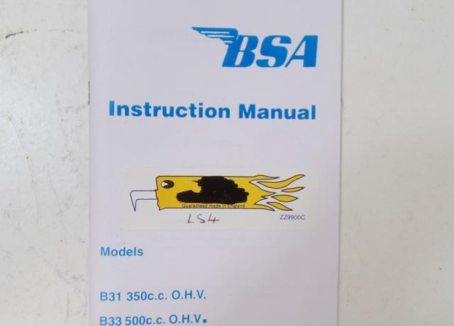 BSA B31 / B33 Instruction Manual 