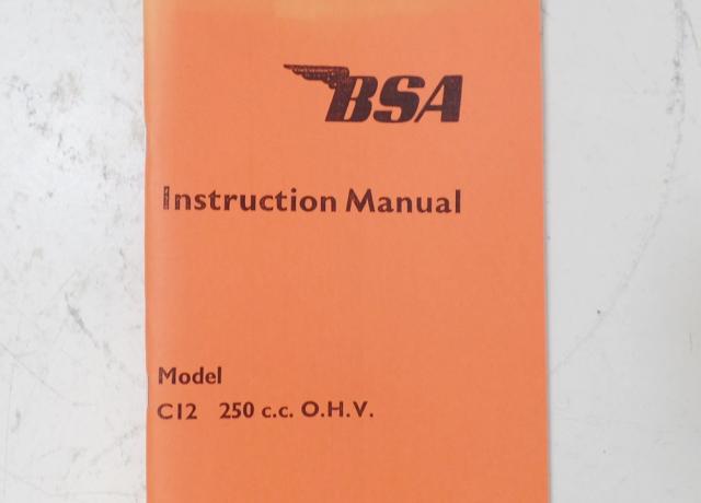 BSA C12 250cc Instruction Manual