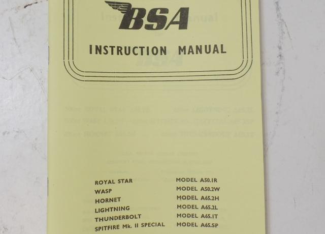 BSA A50/A65 Instruction Manual / Handbook