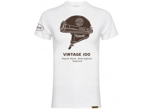 Brough Superior Vintage Racer T-Shirt White Medium