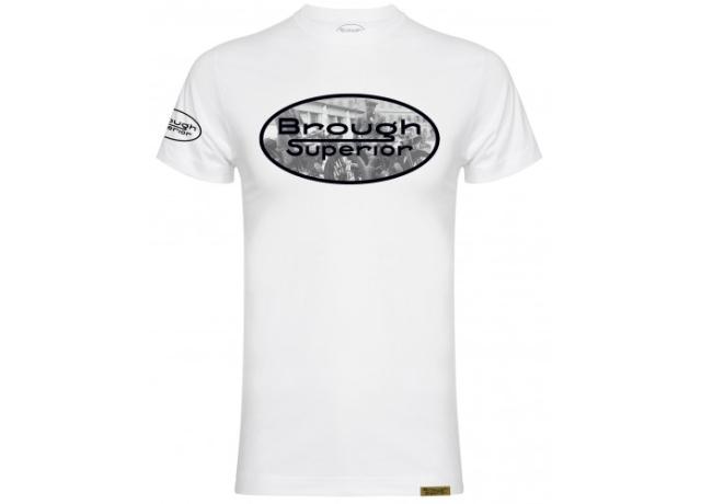 Brough Superior George Brough Oval T-Shirt White Large