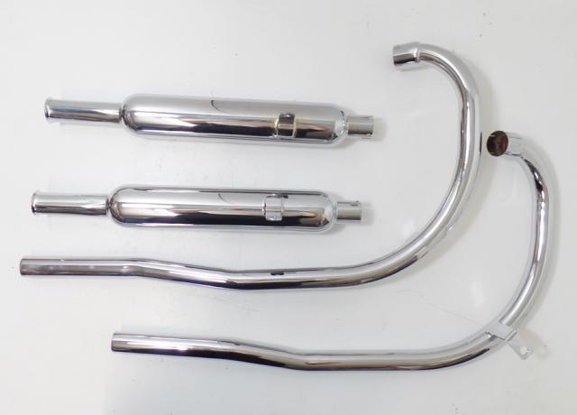 Ariel Huntmaster Exhaust Pipes 45 mm 1 3/4" and Silencer 38mm 1 1/2" Set