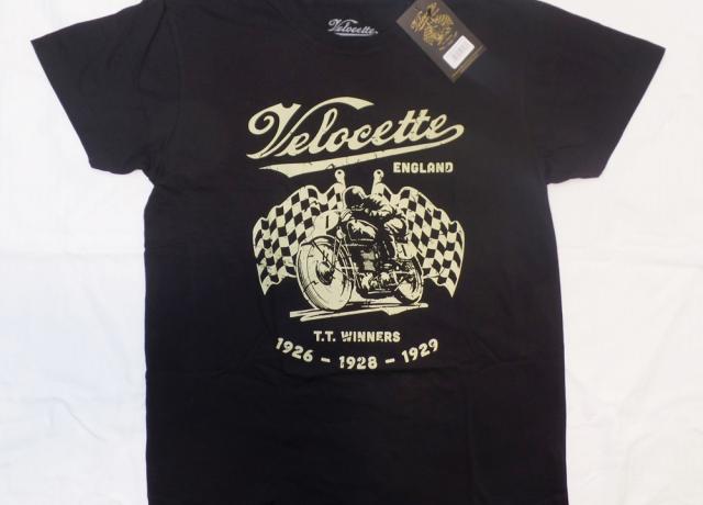Velocette T-Shirt 1926-1928-2929 T. T. Winner, Black XL