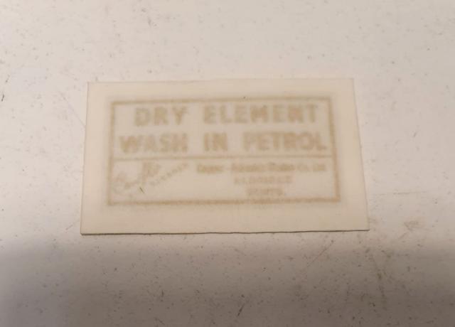 Triumph Cleaning Instruction, Sticker for Air Filter 1960's Gold