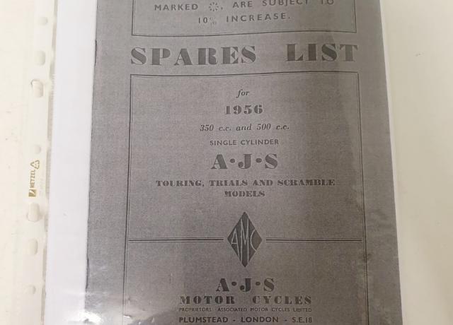 AJS Spare Parts List Single Cylinder 350cc 500cc 1956 Copy