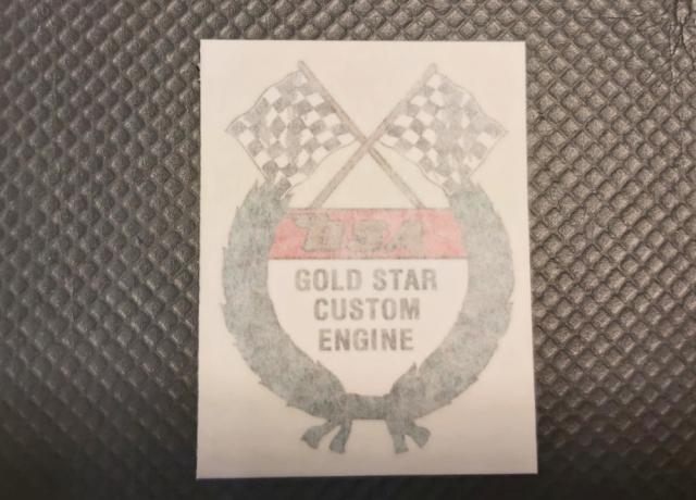 BSA Gold Star Custom Engine. Tank Top Sticker 1960`s