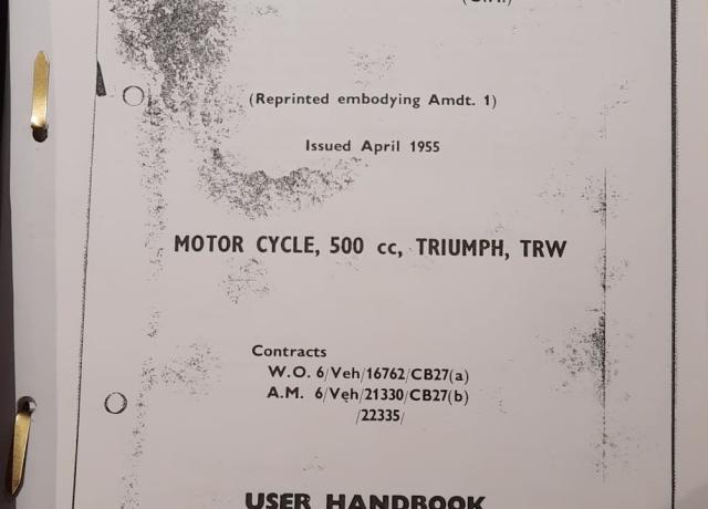 Triumph TRW 500 cc User Handbook issued April 1955