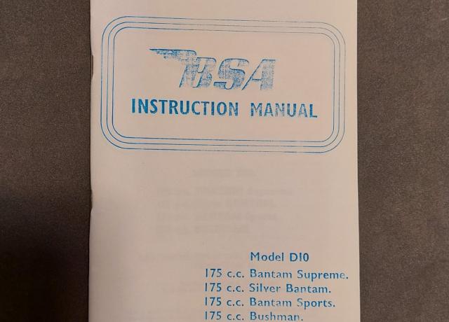 BSA Bantam / Bushman 175 Owners Handbook