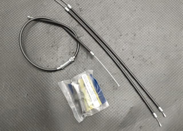 Throttle Cable Set. Norton Dominator 88/99 Amal 376 UK Handlebars c/w J/Box