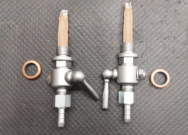 Petrol Taps Triumph Bonneville T120 Pre unit and competition Motorcycles / Pair incl. gaskets and spigots