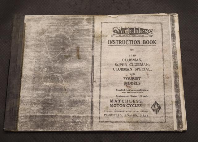 Matchless Instruction Book 1939 Clubman
