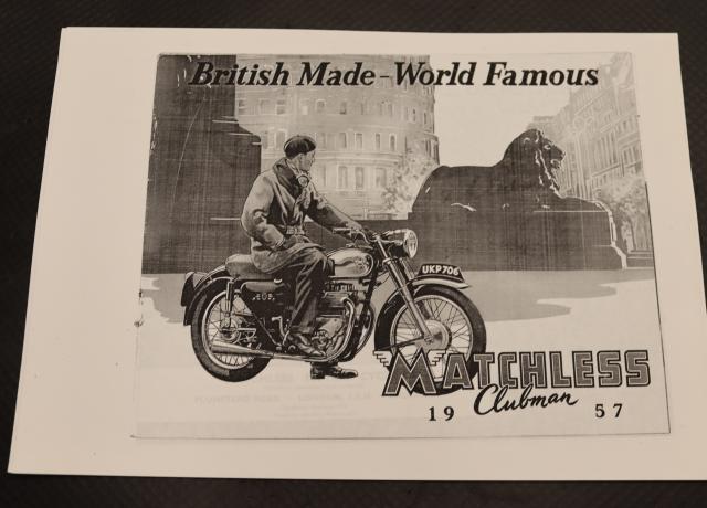 Matchless Clubman 1957 Catalogue copy