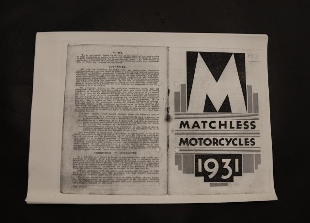Matchless Motorcycles Katalog 1931 kopie