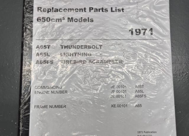 Replacement Parts List 1971 A65T, A65L, A65FS 650cc Models