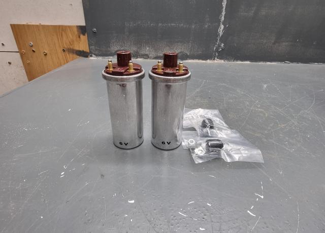 Ignition Coil Pair 6V. Lucas Replica. 