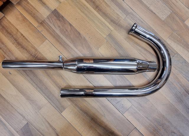 AJS K4 Exhaust System. Exhaust Pipe and Silencer. Chrome. 
