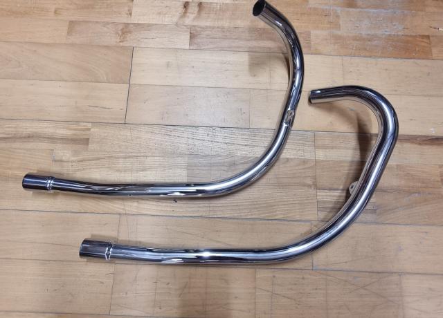 Triumph T100R. Exhaust Pipes Pair. Push In. 1972. 1 1/8"