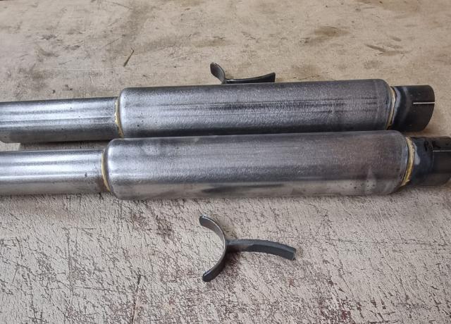 Brough Superior. Silencer Pair Plain. 2"