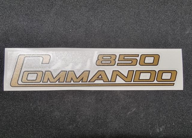 Norton Commando 850. Decal / Sticker. side Cover. Gold, Black Edging. Vinyl