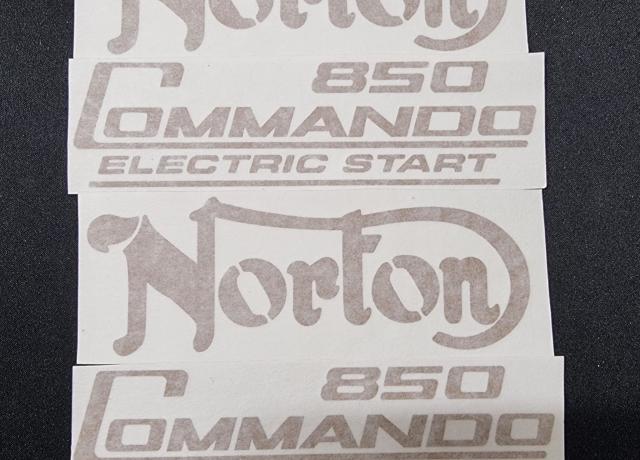 Norton Commando 850 Elektric Start. Decal / Sticker Set. Gold. Vinyl. 