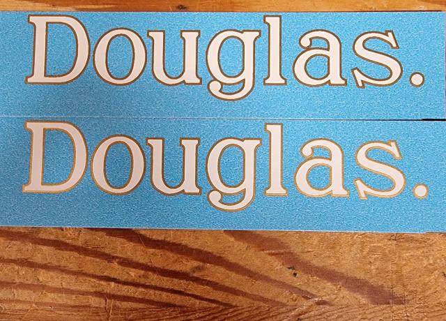 Douglas Tank Sticker /Pair. Waterslide