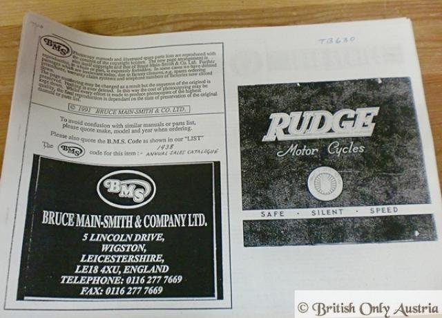 Rudge Illustrated Catalogue Copy