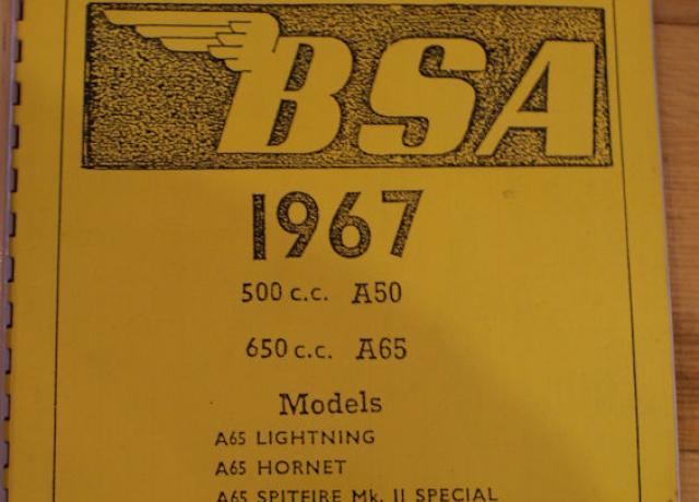 Ersatzteil Liste BSA, Illustrated Spares List for BSA 1967