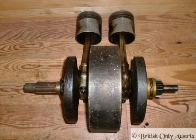 BSA A10 Racing Crankshaft with Conrods and Pistons used STD Size