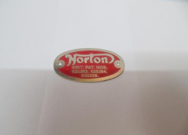 Norton Patent Plate for Left Hand Crankcase 