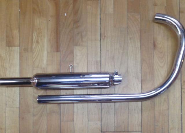 Triumph T70.T80.2H.3HW Exhaust Pipe, Rigid Frame 250/350cc 1936 - 1 5/8" with Silencer / Set