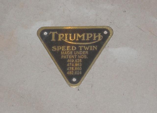 Triumph Speed Twin Patent Plate - gold