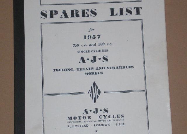 AJS Spares List 1957