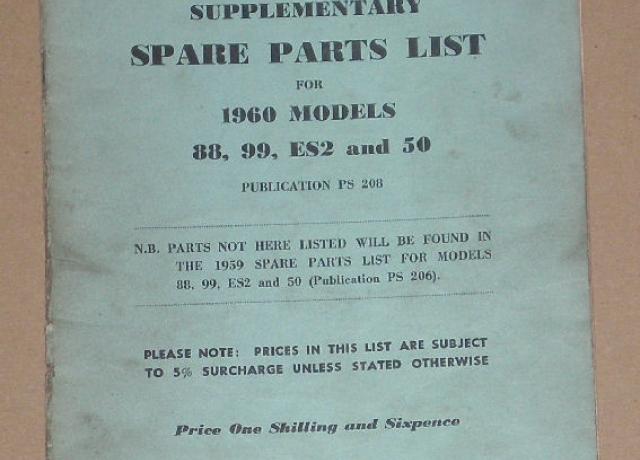 Norton Spare Parts List for 1960 Models
