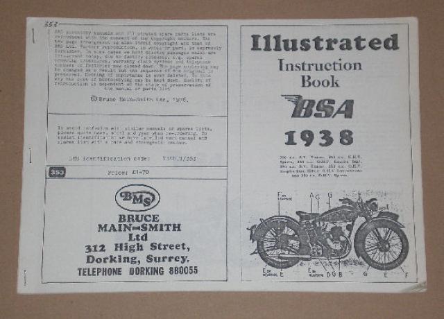 BSA Instruction Book 1938 - Illustrated 
