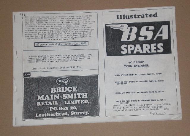BSA Spares, Teilebuch - 'A' Group Twin Cylinder  